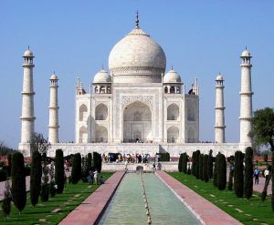The Taj Mahal is entirely clad in marble.