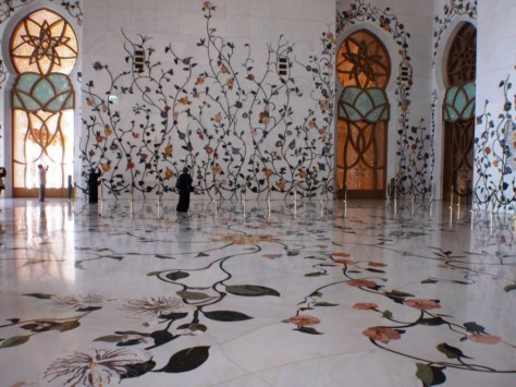 Sheikh Zayed Grand Mosque. Stone flowers everywhere!