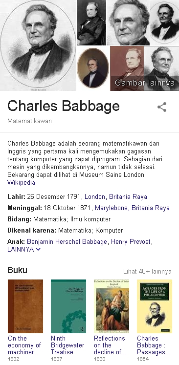 Charles Babbage Biodata