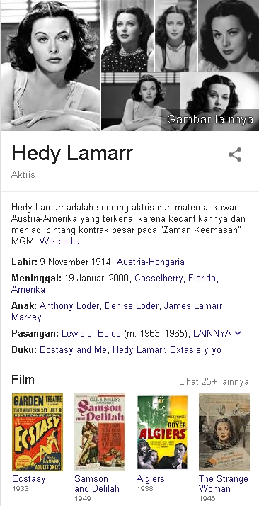 Hedy Lamarr Biodata